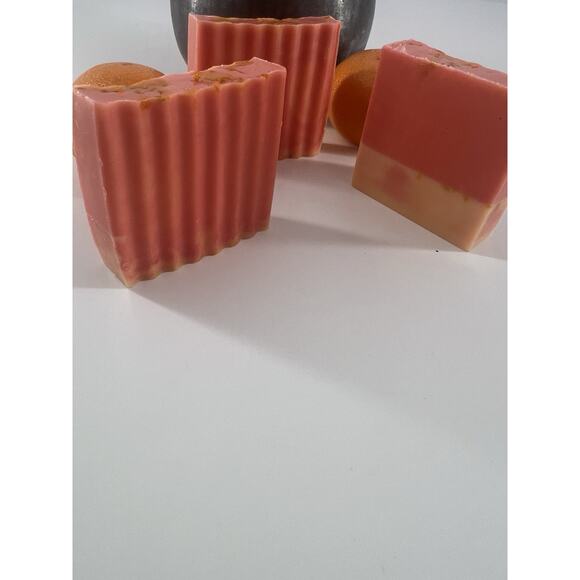 3x Goat Milk Soap Bar Tangerine Grapefruit Orange w/ Zest 3oz Body Handmade New - Picture 5 of 6